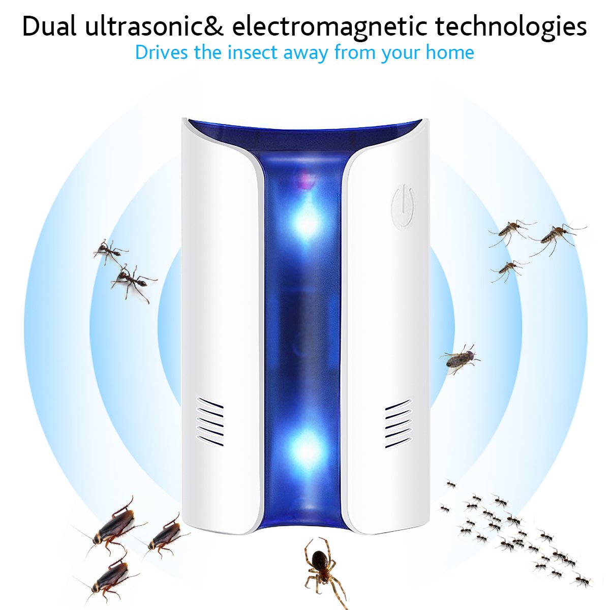 INKERSCOOP [2 Pack] Ultrasonic Pest Repellent, 2018 Version electromagnetic Pest Repellent - Plug in Home Indoor & Outdoor Repeller, Get Rid of Mosquito, Ant, Flea, Rats, Fruit Fly, Rodent, Insect