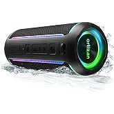 Ortizan X30 Portable Bluetooth Speaker (3rd Gen), 40W Loud Bass, Black | IPX7 Waterproof for Pool Parties &amp; Outdoor Adventures, 30-Hour Battery, Beat-Synced LED Lights, Wireless Stereo Pairing
