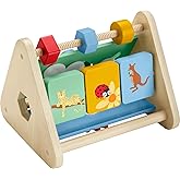 Fisher-Price Wood Baby Toy Activity Triangle, 3-Sided Wooden Fine Motor Developmental Play for Infants Ages 6+ Months