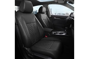 RIDEPOSH for Honda Civic Leather Seat Covers, Sedan LX 2016 2017 2018 2019 2020 2021, Custom Fit Car Seat Cover Full Set, Waterproof Accessories, Black (Solid Bench Seats- W/O Rear Armrest)