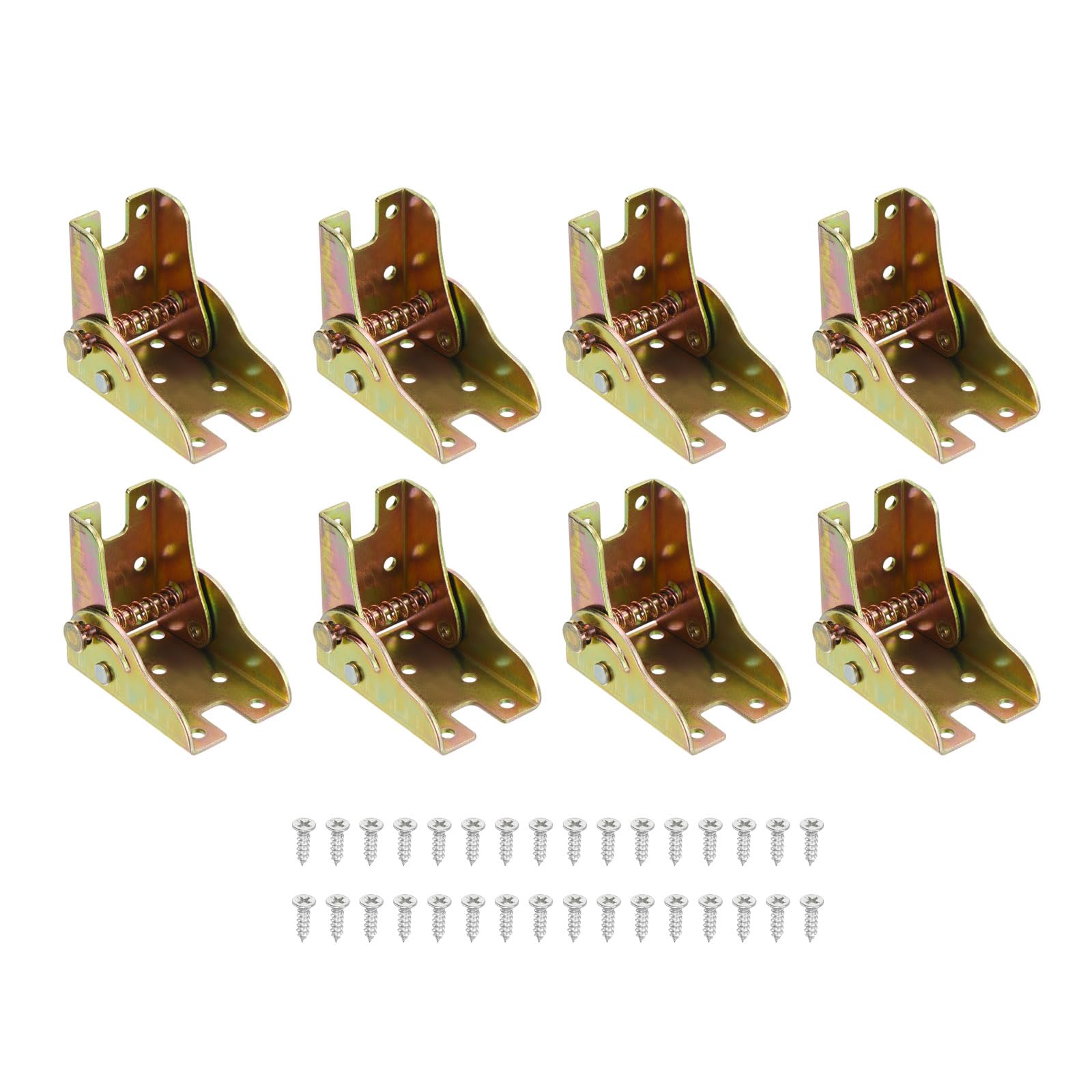 M METERXITY 8 Pack Folding Hinge - Metal Self-Locking Frame with Screws for DIY Folding Table Legs, Apply to Shop/Garden/Home Use (Multicolor)
