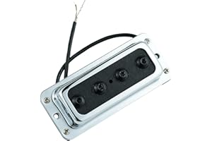Guyker Ceramic Magnet Single Coil Pickup 8.7K Resistance 4 String Electric Bass Guitar Replacements Parts, Chrome RK04