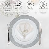 Famibay Round Placemats and Coasters Set of 8 34cm 10cm Grey view 4