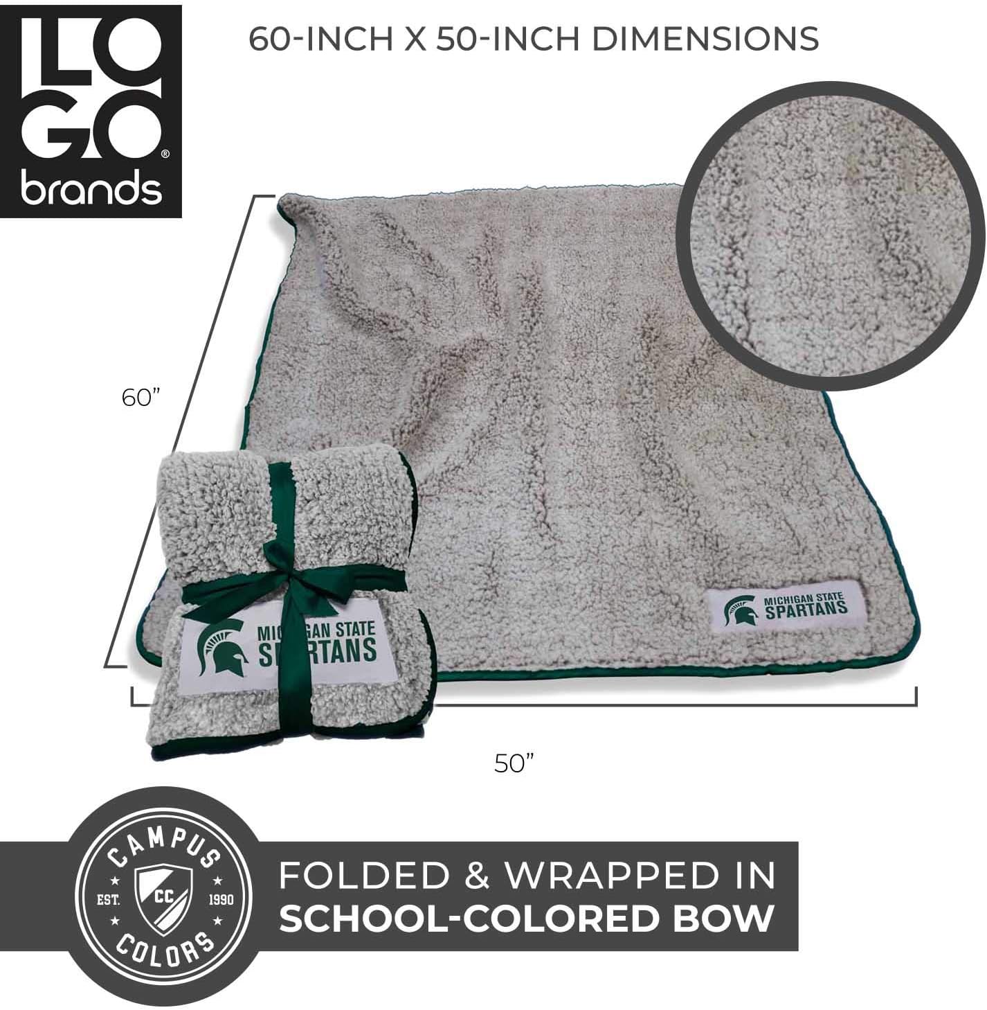 Logo Frosty Fleece 60 X 50 Blanket (Michigan State Spartans - Team Color, ) : Sports & Outdoors