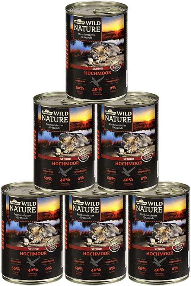 Dehner Wild Nature Senior Dog Food High Moor, 400 g (Pack of 6)