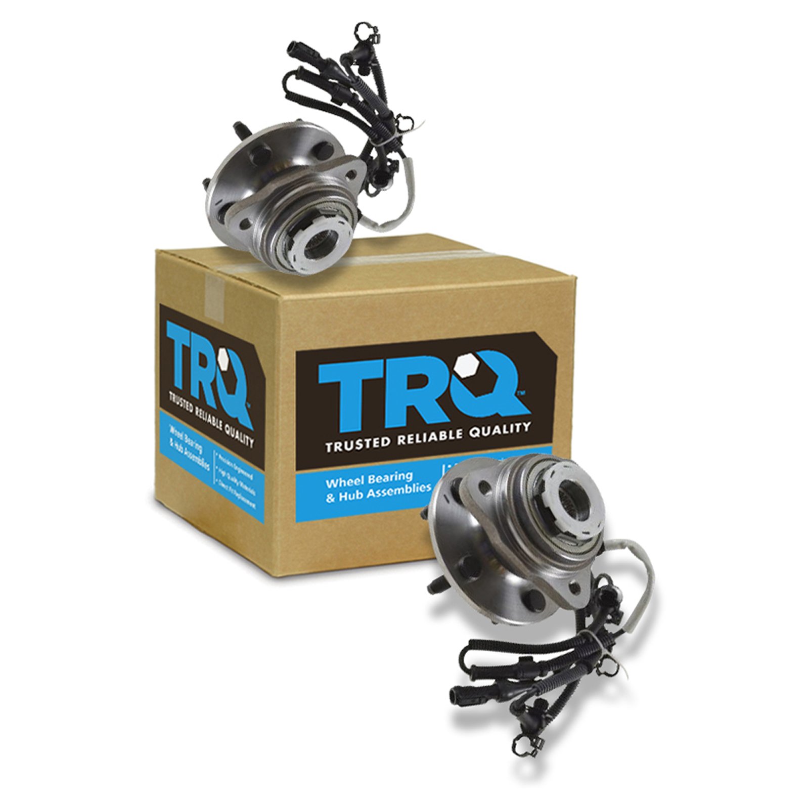 TRQ 2 Piece Front Wheel Bearing & Hub Assembly Set