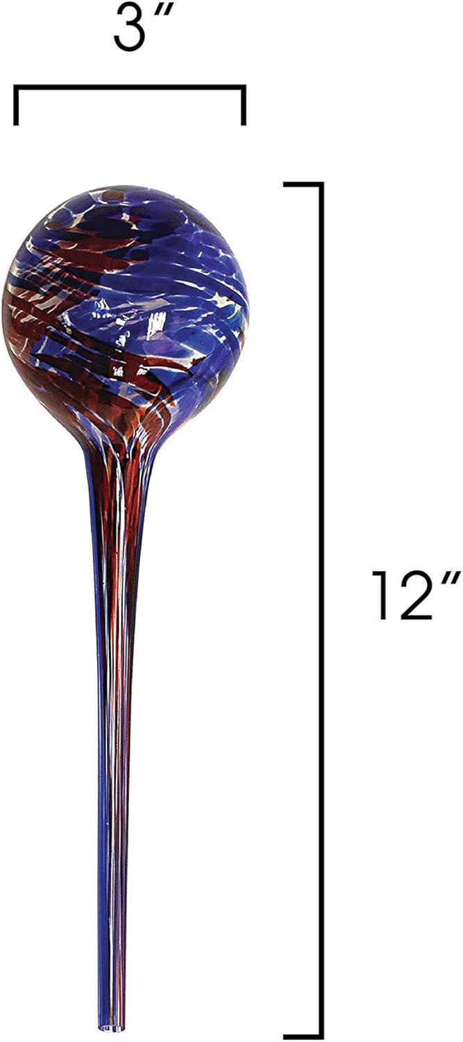Wyndham House 4 Piece Plant Watering Globe Set, Colorful Hand-Blown Glass, Automatic Watering System : Garden & Outdoor