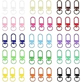 TIESOME 45 Pcs Colorful Small Metal Lobster Claw Clasps, Small Lanyard Swivel Snap Hooks DIY Accessories for Key Chains Jewelry Making Connector Bag Charms Dog Tags (15 Colors)