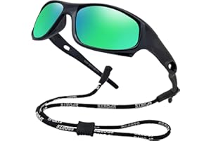 COOLSOME Kids Flexible Polarized UV Protection Sunglasses for Boys Girls Age 3-10 with Strap