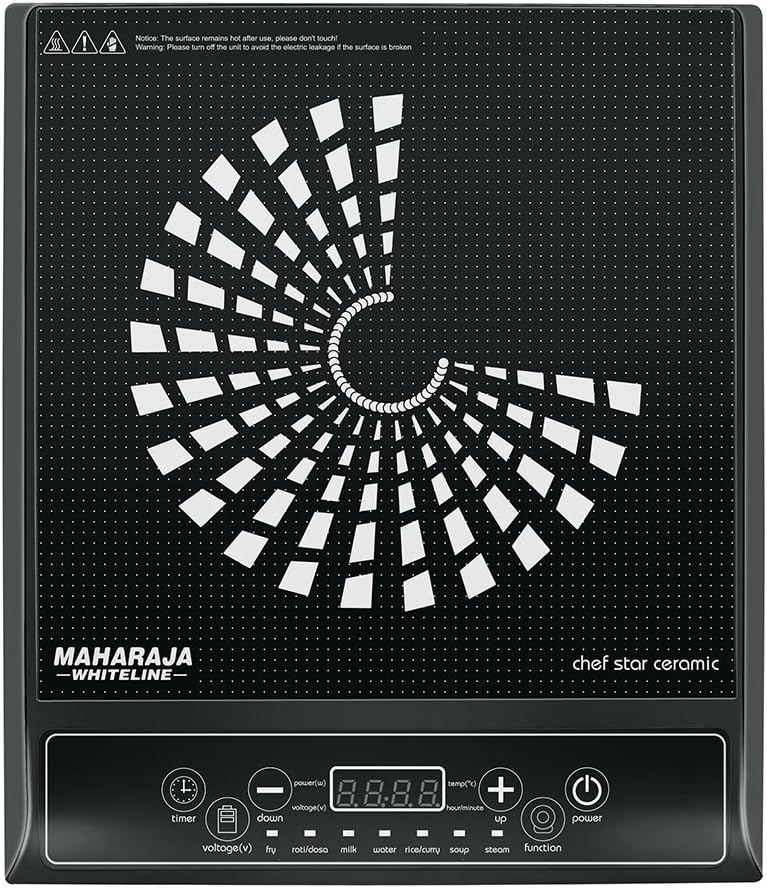 Maharaja Whiteline Chef Star Ceramic IC-108 1400-Watt Induction Cooker (Black)