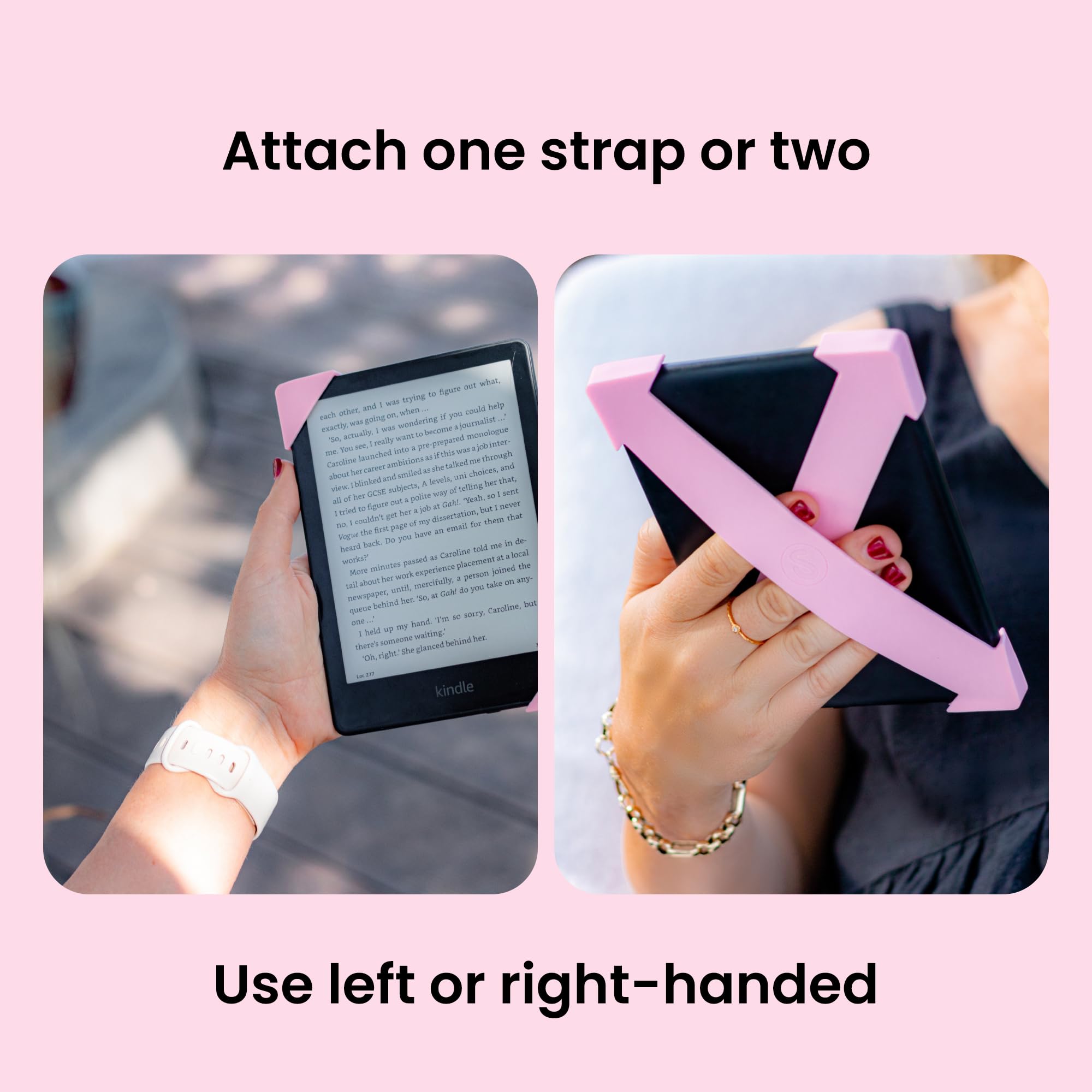 Strapsicle Hand Strap Accessory for Kindles & Kobos - Fits Kindle Paperwhite 2024 & 2021, Signature Edition, Colorsoft - 2 Straps - Lightweight Grip for Endless Reading Comfort - Large - Sage Green