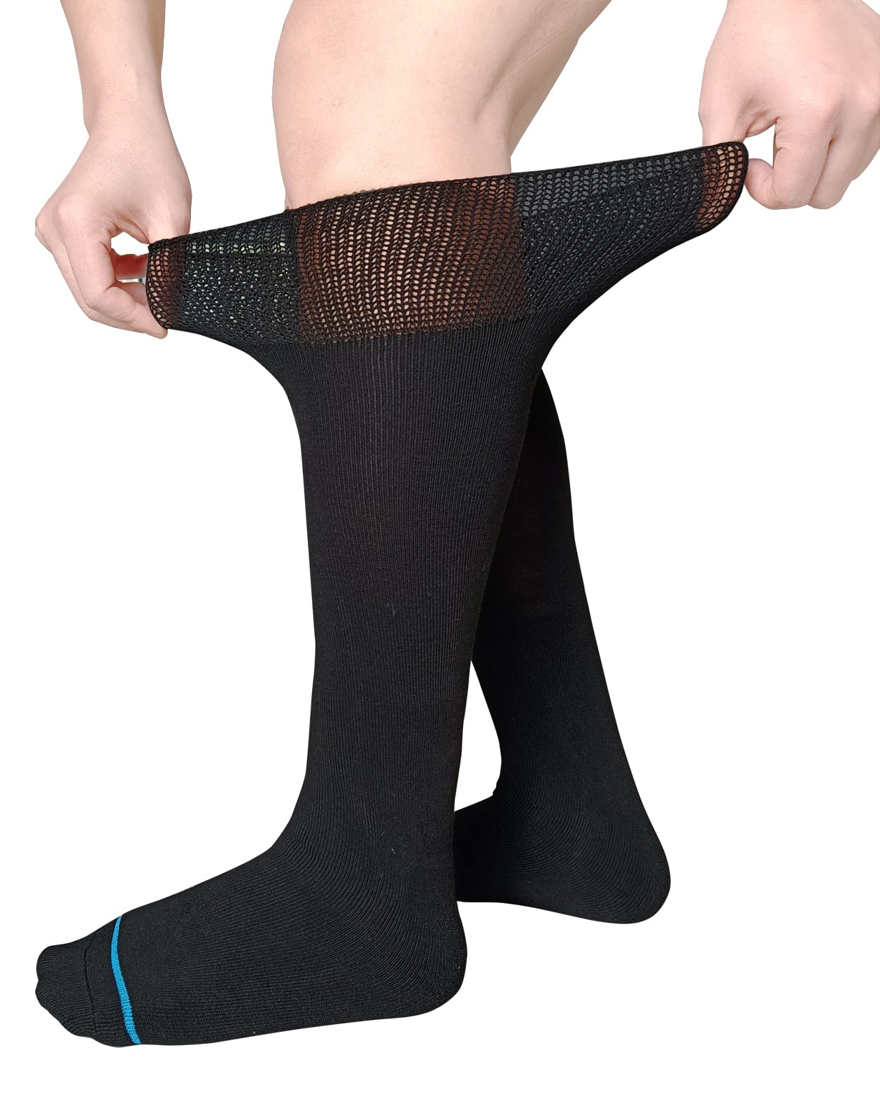 Walking Boot Socks Replacement Sock Liner for Orthopedic Walker Brace,Tube Socks Under Air Cam Walkers and Fracture Boot Cast Surgical leg Cover Black 2 Pairs