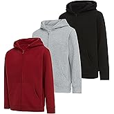 PURE CHAMP Boys Hoodies 3 Pack Fleece Pullover & Zip-Up Sweatshirts for Boys Kids Youth Plain Basic Everyday Wear Sizes 4-20