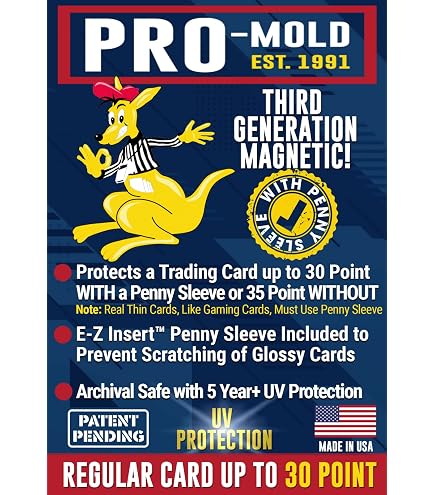 Display Box of (20) Pro-Mold 75 Point 3rd Generation Magnetic Card Holders with Penny Sleeve and Arrowhead Corners : Toys & Games