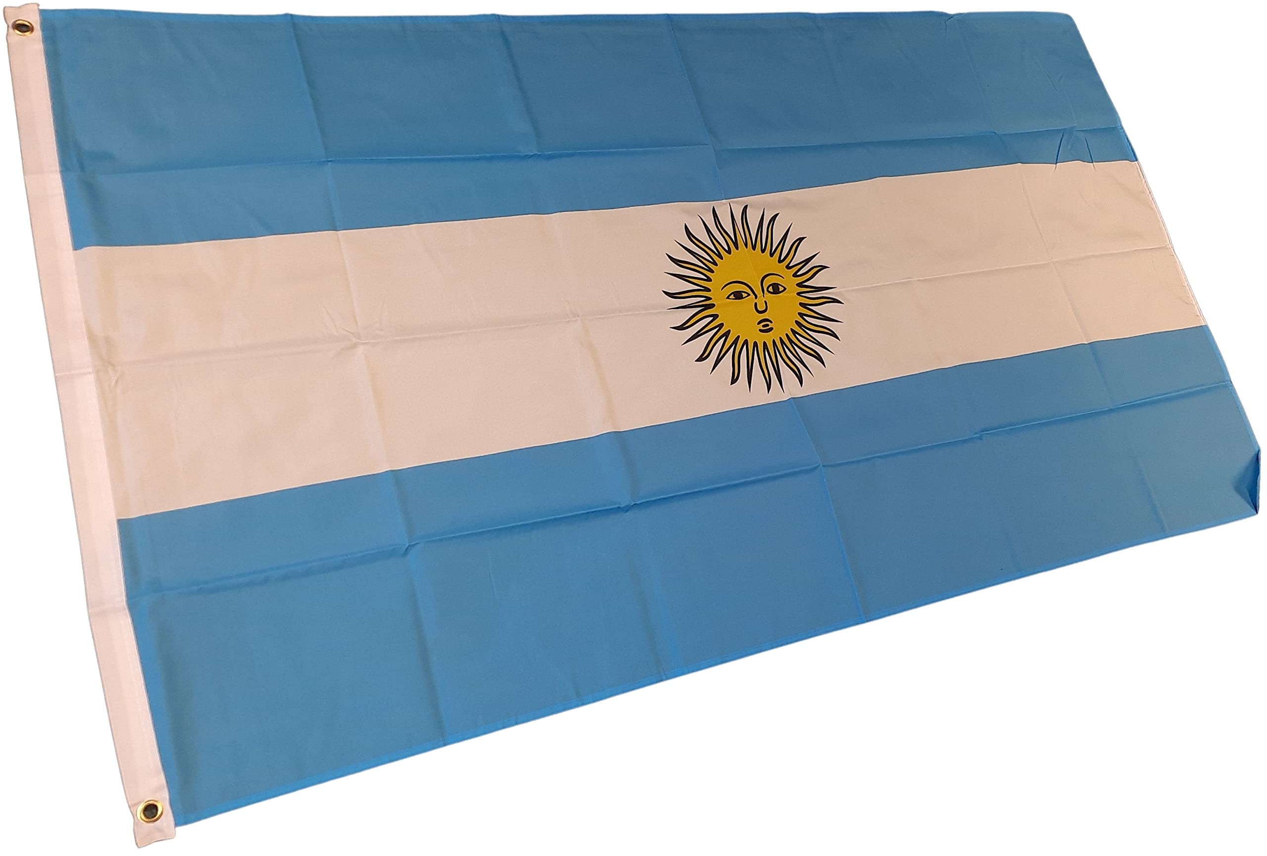 NWFlags Argentina Flag 5ft x 3ft 75d Premium Polyester Suitable For Flagpoles | Strong Polyester 5x3 foot material Argentinian flag with Eyelets