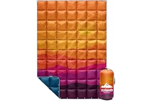 zzlamb Camping Blanket, Outdoor Lightweight Travel Blanket Puffy Portable Down Alternative, Windproof Warm Cloak with Snaps, Cozy Quilt Backpacking Picnic RV Plane Car Hammock Beach Climbing