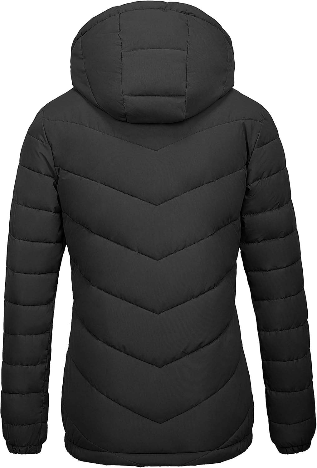 Wantdo Women's Quilted Winter Coats Hooded Warm Puffer Jacket with Fleece Hood: Clothing