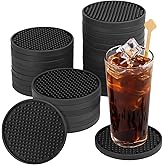 30 Pack Black Silicone Coasters with Holder, Silicone Coasters for Drinks, Home and Office Use, Tabletop Protection and Decor, by KUKLIPJIM