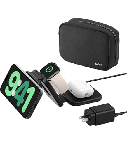 スマホアクセサリー belkin 3-in-1 Wireless Charger with Mags Amazon.com: Belkin MagSafe 3-in-1 Wireless Charging Pad