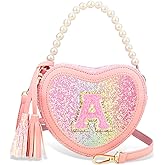 Luchike Birthday Purse Gifts for Little Girls - Heart Princess Handbags Shoulder Kids Crossbody Bag Toddler for Christmas Gift A