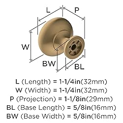 Amerock | Cabinet Knob | Champagne Bronze | 1-1/4