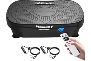Homesy Vibration Plate Exercise Machine, Vibrating Plate for Lymphatic Drainage, Full Body Shake Platform Board for Home Fitness and Fat Burning, Sport Gym Equipment for Women Men