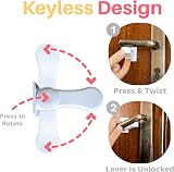 Inaya Child Proof Door Lever Lock 4 Pack - No Drill 3M Adhesive - Minimalist view 4