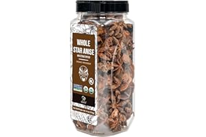 Soeos Organic Star Anise, Whole Star Anise 4 oz (114g), Chinese Star Anise Pods, Star Anise Organic Whole, Non-GMO Verified, Dried Star Anise for Beverages, Cooking, Baking