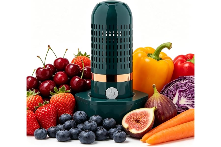 Purepod Produce Cleaner – Portable OH-ion Fruit & Vegetable Washer, Deep Cleans Produce, Meat & Seafood in 10 Minutes, No Scrubbing, IPX7 Waterproof, for Home, Travel & Outdoor