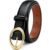 Womens Belt - CR Leather Belt Women Casual for Jeans Pants Dress - Belts with Gold Buckle for Women Fashion