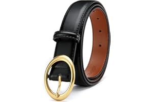 CHAOREN CR Womens Belt - CR Leather Belt Women Casual for Jeans Pants Dress - Belts with Gold Buckle for Women Fashion