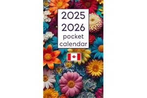 Pocket Calendar 2025-2026 Canadian: Small Size | 2 Year | Monthly Pocket Planner and Agenda