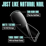 TOMICCA 240Pcs Medium Square Gel Nail Tips 12 Size Half Matte Full Cover view 5