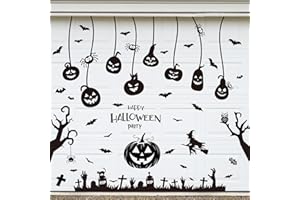 AnyDesign 47Pcs Halloween Garage Decoration Magnet Stickers Pumpkin Witch Garage Door Decals Happy Halloween Magnet Refrigerator Stickers for Trick or Treat Party Home Door Car Decorations