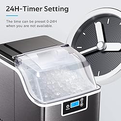 ZAFRO Nugget Ice Makers Countertop,45lbs/Day Pebble