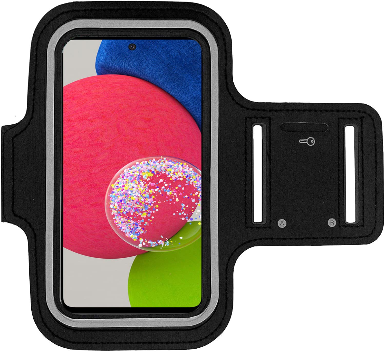 KP TECHNOLOGY Armband Case for Samsung Galaxy A57 / A56 / A55 / A54 / A53 / A52 / A52s / A51 / A50 / A50s - Armband for Running, Biking, Hiking, Walking, Horseback Riding etc (BLACK)