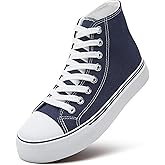 ZGR Womens High Top Canvas Sneakers,Lace-up Canvas Shoes,Casual Tennis Walking Shoes