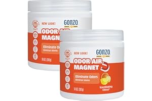 GONZO NATURAL MAGIC Gonzo Odor Absorbing Gel - 2 Pack - Odor Eliminator for Car Closet Bathroom and Pet Area, Captures and Freshens Odors - 14 Ounce