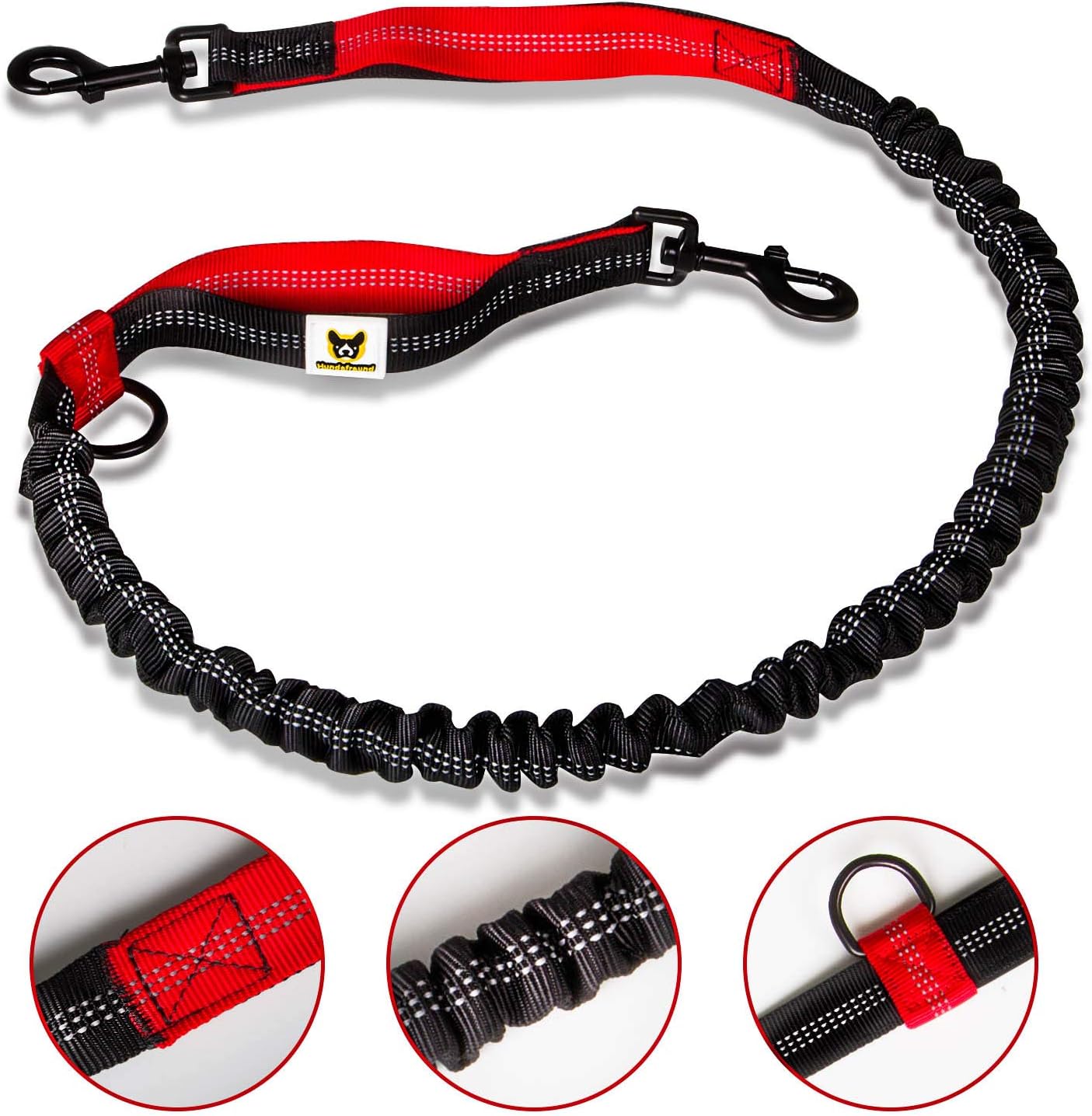 Premium dog lead, 120 cm to 200 cm, red, Für mittelgroße und große Hunde - Image 4