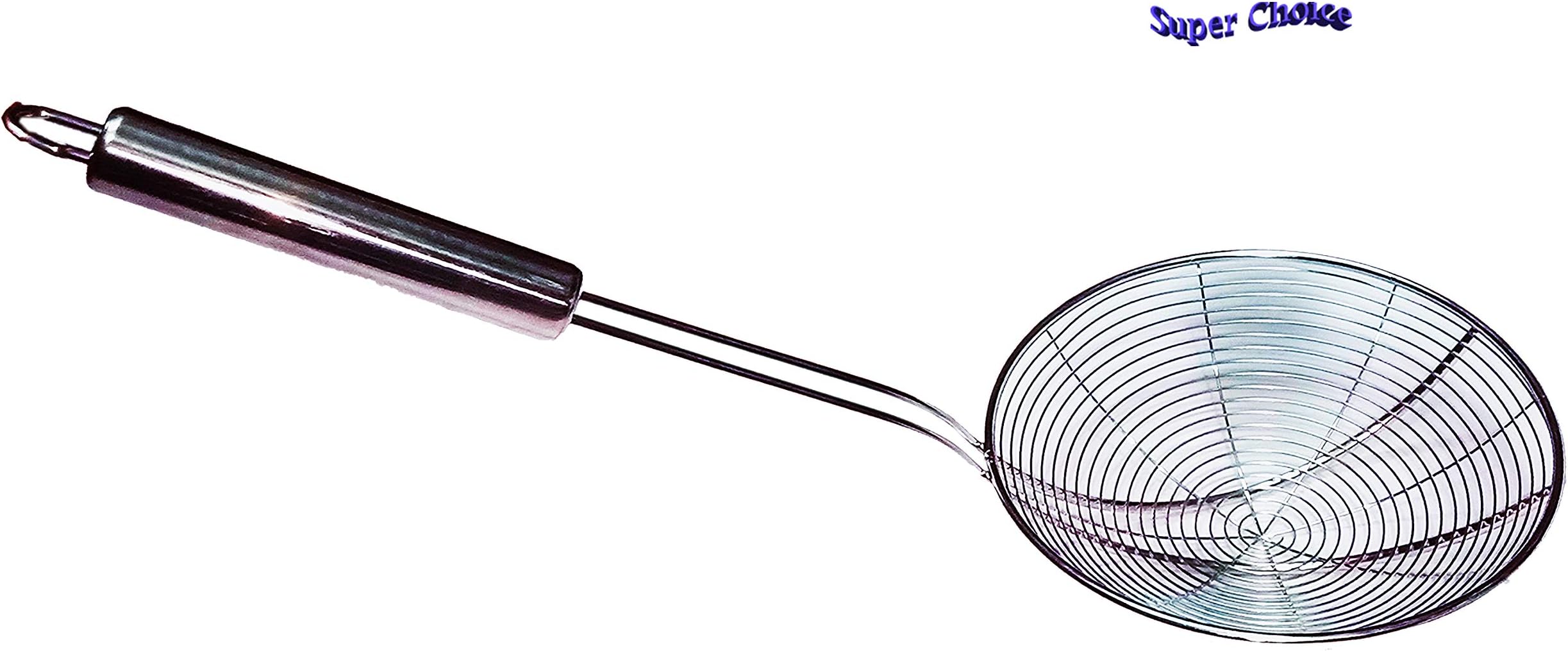 SUPER CHOICE Vessel Strong Stainless Steel Poori jhala/Pony/Strainer (14 cm, Small)