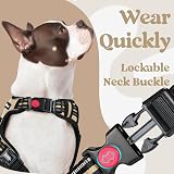 rabbitgoo Dog Harness Large No Pull Adjustable Reflective Beige L view 4