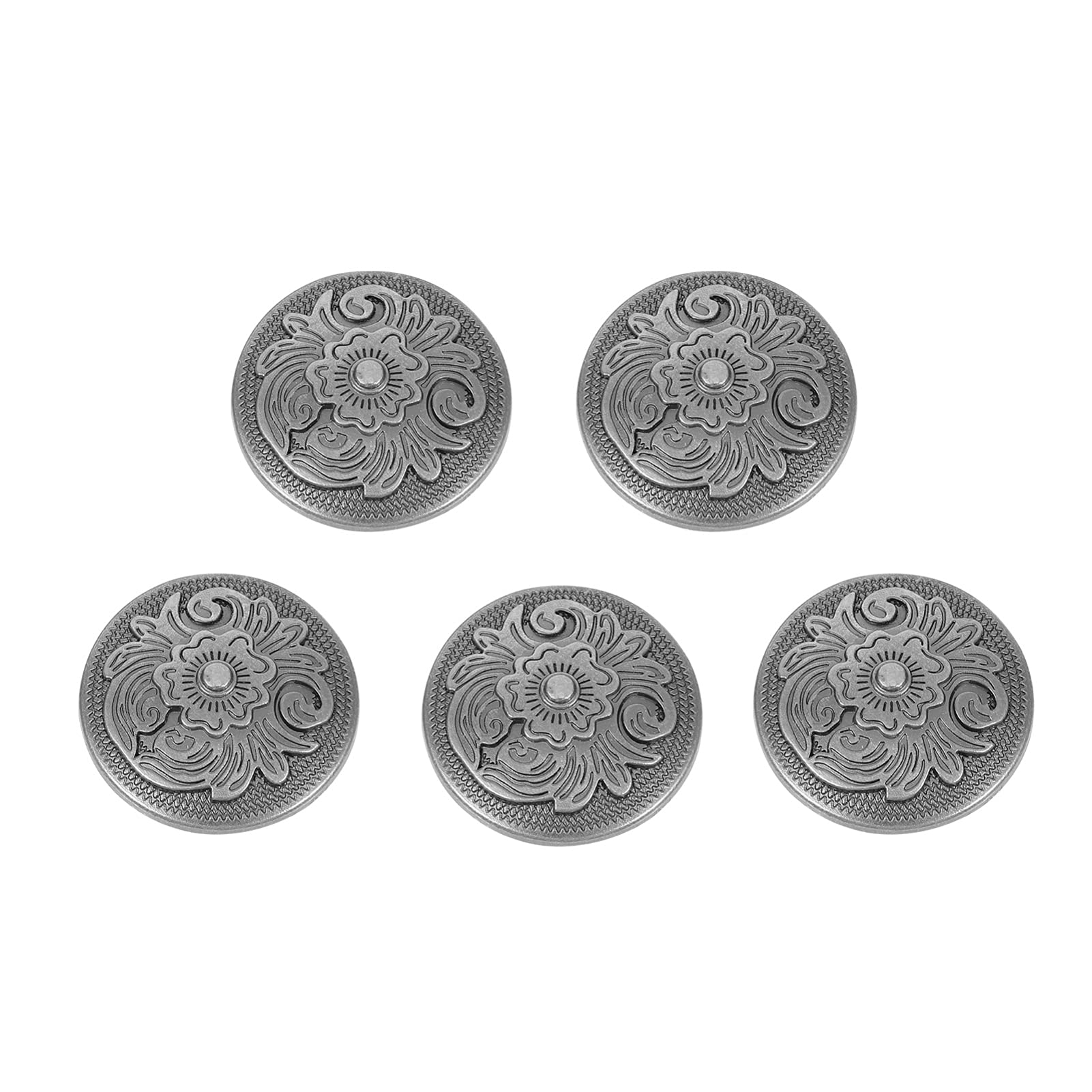 5Pcs 5Pcs Decorative Concho Alloy Metal Charm Screw Back Buttons Fasteners for DIY Leather Craft Supplies 32mm