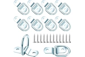 JINSHANGTOPK D Rings Tie Down Anchors Hooks,10PCS D Rings Heavy Duty, 1/4" Trailer Anchor Rings 1200 LBS Pound D Ring,Truck tie Downs & Anchors ​Tie Down Anchor for Trailers Trucks RV Campers Vans Loads on Boats