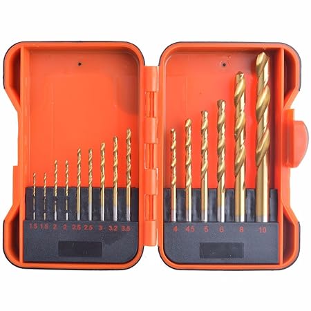 Gunpla Metallbohrer Set, 15-tlg., HSS geschliffen, Spiralbohrer Bohrer Set, eignet für Beton, Fliese, Ziegel, Kunststoff, Hol