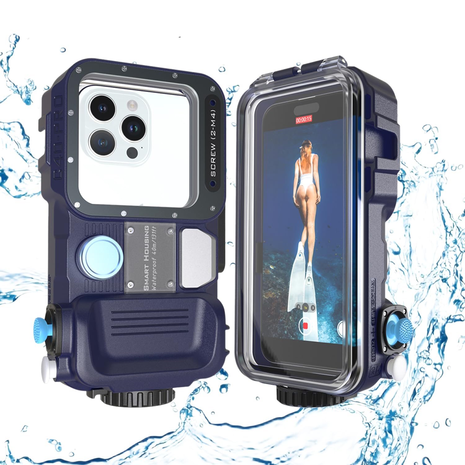Photo 1 of Universal Underwater Phone Case for Snorkeling and Diving, [131FT/40M] Professional Scuba Dive Waterproof Phone Case for iPhone and Android, Easy Camera Controls/Underwater Photo & Video