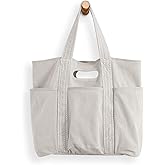 ODODOS 29L Oversized Canvas Tote Bag Large Capacity Open Top Shoulder Bags for Gym Workout Shopping Beach Travel