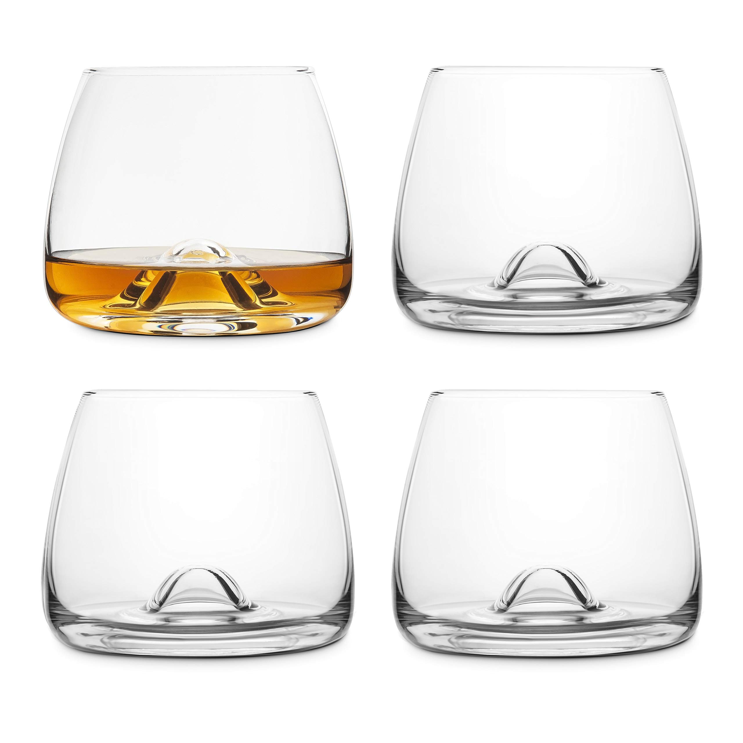 Final Touch 4 Whiskey Glasses, Whiskey Glasses, Crystal Glass, Made with DuraSHIELD Titanium Reinforced for Increased Durability, High 9 cm, 300 ml, Pack of 4
