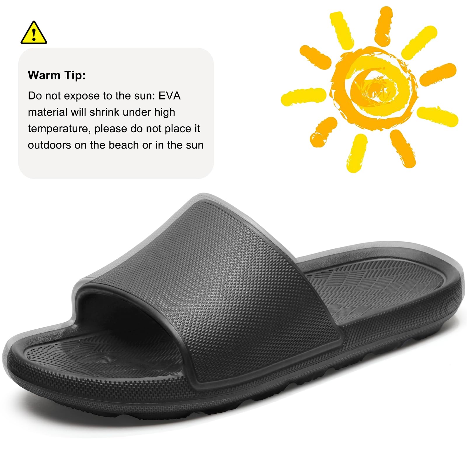 Shower Shoes for Men Women with Arch Support Non Slip Quick Drying Slides College Dorm Bathroom Sandals Pool Slides Lightweight Beach Sandals
