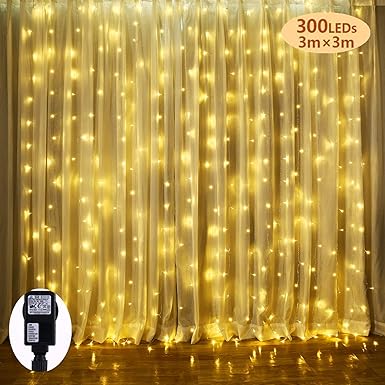 LED Lichtervorhang, VegaHome 300 LED Lichterkettenvorhang 3m*3m 8 Modi IP44 Wasserfest Lichterkette Deko für Weihnachten Inne