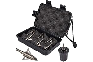 NIKA ARCHERY 100 Grain 125gr Broadheads 3 Fixed Steel Blade with Broadhead Case, Wrench, fit for Compound Bow and Crossbow